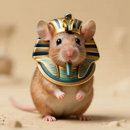 portrait of a mouse as an egyptian pharaoh