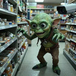 gollum robbing store cctv cam