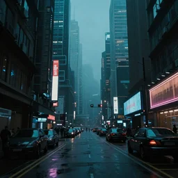 cyberpunk city street