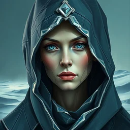 3 d cell shaded portrait painting of witch of icy desert, 3 d cell shaded cubism, in the style of picasso 3 d cell shaded, elegant, highly detailed, artstation, art by picasso 3 d cell shaded unreal engine