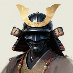still of a raven samurai helmet. art by gerald brom