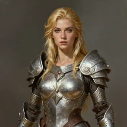portrait of blonde paladin woman, muscular, fantasy, intricate, elegant, highly detailed, digital painting, artstation, concept art, matte, sharp focus, illustration, art by aenaluck and roberto ferri and greg rutkowski, epic fantasy, digital painting