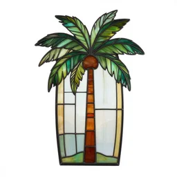 A palm tree, stained glass style