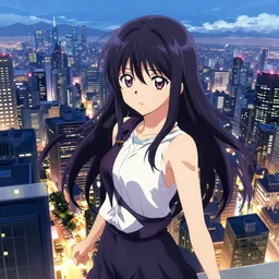 hd anime city, 4 k, stunning, full hd wallpaper
