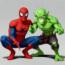 a cross between spider man and green goblin