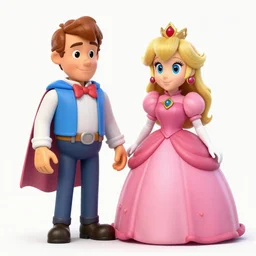 super marion and princess peach getting married, highly detailed, wedding photograph