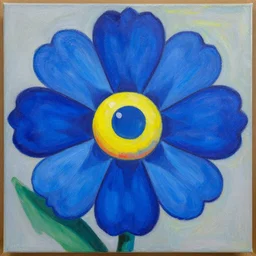 a beautiful painting blue enchantress flower, by picasso by kusama yayoi painting lumion render