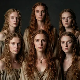 seven trials of the prehistoric aquatic cult, in the style of David Geddes, Élisabeth Vigée Le Brun, dramatic lighting, establishing shot, detailed and clear beautiful realistic faces, 8k resolution – W 1024