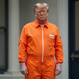 screenshot of donald trump in arrested development wearing an orange jumpsuit