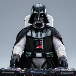 the most amazing dream of science fiction darth vader dj astronaut rave, craig mullins, dan mumford, moebius, hd, vibrant color, high contrast, digital illustration