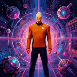 techno rave painting from star trek deep space 9 ; psychedelic, trending on artstation
