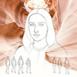 minimalist elegant continuous line drawing of slot canyon, line art portrait, cross contour, contour drawing, wire sculpture drawings, inspired by david hockney, leonardo da vinci, aaron earley, tornwing, karolina cummings, doug bell, nicholas weltyk
