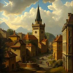 ary scheffer painting of an european city