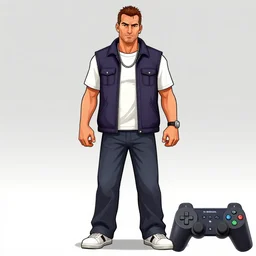 joe bidden gta 3 character, concept art, playstation 2 graphics