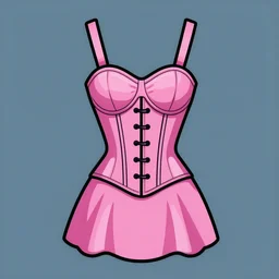 cyberpunk keith haring pink and cold cartoon dress corset and gun