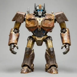 The fossilized remains of the Dinobots in a natural history museum