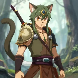 warforged druid anime cat boy
