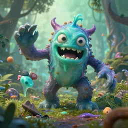 fantasy slime monster destroying the ecosystem.