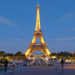 paris at night, france. volumetric lighting, summer, late evening, clear weather, few clouds, realistic illustration, perfectly shaded, soft painting, art by krenz cushart and wenjun lin