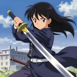 an anime character wielding a sword by ufotable studio