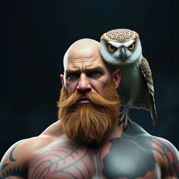 zangief from street fighter with owl tatoo in shoulder 8 k