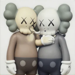 smile by shusei nagaoka, kaws, david rudnick, airbrush on canvas, pastell colours, cell shaded, 8 k,