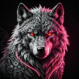 ancient neon monster werewolf portrait, intricate artwork by josan gonzalez, artgerm, h. r. giger, kilian eng, very coherent artwork, cinematic, hyper realism, vibrant, octane render, unreal engine, 8 k, high contrast, higly detailed black ink outline