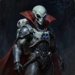 alien space dracula astronaut, dark fantasy painting, sci - fi