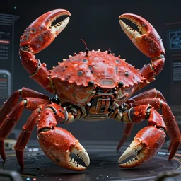 retrofuturistic portrait crab humanoid, space graphics art in background, close up, wlop, dan mumford, artgerm, liam brazier, peter mohrbacher, 8 k, raw, featured in artstation, octane render, cinematic, elegant, intricate, 8 k