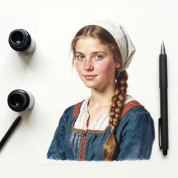materials ink and pen study portrait of a peasant girl by anders zorn, hans holbein the younger, jan van eyck