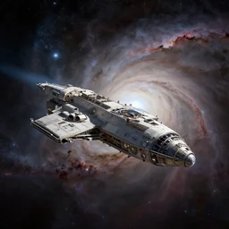 spaceship in a nebula, by Tim White