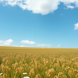 an open field and the sky