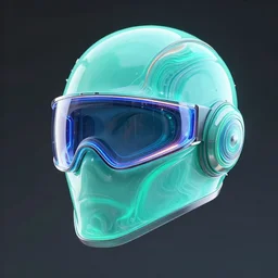 futuristic fluid aquamarine cyber helmet visor, intricate, glowing, eyecandy, colorful, 3 d, octane render, photorealistic, modern, warp,