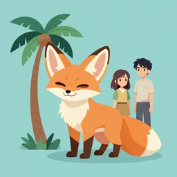 fennec fox, clean cel shaded vector art. shutterstock. behance hd by lois van baarle, artgerm, helen huang, by makoto shinkai and ilya kuvshinov, rossdraws, illustration, foolish palm tree
