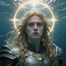 paladin portrait, underwater bubbly aura, halo of light, radiant lighting, intricately detailed, liam brazier, petros afshar, peter mohrbacher, artstation
