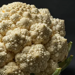 side section of a cauliflower looking like a cortex, photography