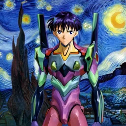 neon genesis evangelion, by van gogh