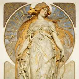 sculpture of a woman by alphonse mucha
