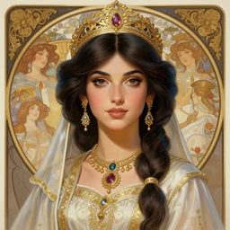 portrait of princess jasmine, intricate, elegant, highly detailed, my rendition, digital painting, artstation, concept art, smooth, sharp focus, illustration, art by artgerm and greg rutkowski and alphonse mucha and uang guangjian and gil elvgren and sachin teng, symmetry!!