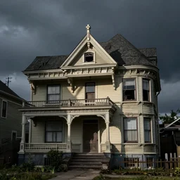 Gloomy abandoned victorian house