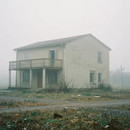 the backrooms, film photography watercolored misty fog