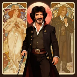 an ultra detailed vector image of bob ross dressed as ezio auditore, concept art by alphonse mucha and greg rutkowski, praise the blood moon, octane render