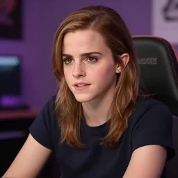 Youtube thumbnail of Emma Watson as a gaming youtuber
