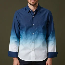 Greg Hildebrandt and Lisa Frank Collaboration goose blue ombre forest shirt