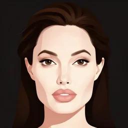 stylized minimalist face icon of angelina jolie, loftis, cory behance hd by jesper ejsing, by rhads, makoto shinkai and lois van baarle, ilya kuvshinov, rossdraws global illumination, in the style of apple ios icons, comic, 2 5 6 x 2 5 6 pixels