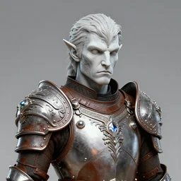 bugbear ranger with jeweled leather armour, finely detailed perfect face, exquisite details, mid view, design on a white background, by studio muti, greg rutkowski makoto shinkai takashi takeuchi studio ghibli