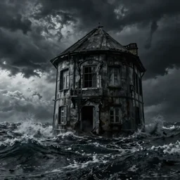 of a creepy sea dark turbulent skies, photorealistic, by jessica rossier, 4 k resolution