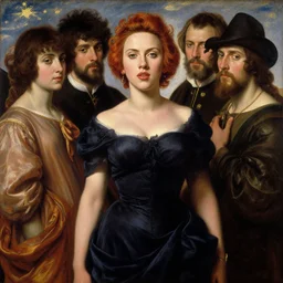 a beautiful painting of scarlett johansson by john everett millais and dante gabriel rossetti and john collier and john william waterhouse, pre - raphaelite, detailed, trending on artstation, hd, masterpiece