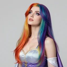 portrait of neutral good rainbow colorful female cleric bard healer as absurdly beautiful, elegant, realistic gravure idol looking up, an ultrafine hyperdetailed illustration by kim jung gi, irakli nadar, intricate linework, detailed symmetrical faces, super sharp focus, bright colors, octopath traveler, unreal engine 5 highly rendered, global illumination, radiant light
