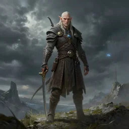 ( hyperrealist dnd nordic drow class portrait on a windy storm planet ) by daniel f. gerhartz and matt stewart, fantasy, photorealistic, dynamic lighting, bet face, handsome drow, beautiful, perfect factions, perfect drow, trending on artstation, poster, volumetric lighting, 4 k, award winning